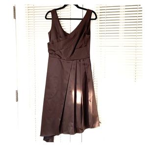 Chocolate brown satin cocktail dress